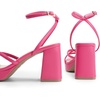 image:imageDREAM PAIRS Strappy Heels for Women Platform Chunky High 3inch Heeled Sandals with Square Open Toe Ankle Buckle for Graduation Party Prom Daily WeddingHot Pinkpu