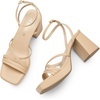 image:imageDREAM PAIRS Strappy Heels for Women Platform Chunky High 3inch Heeled Sandals with Square Open Toe Ankle Buckle for Graduation Party Prom Daily WeddingNudepu