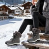 image:imageDREAM PAIRS Waterproof Snow Boots for Women Faux Fur Cozy Warm Insulated Winter Boots Lace Up MidCalf Outdoor Shoes for Walking Hiking HesperaDark Grey