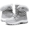 image:imageDREAM PAIRS Waterproof Snow Boots for Women Faux Fur Cozy Warm Insulated Winter Boots Lace Up MidCalf Outdoor Shoes for Walking Hiking HesperaLight Grey