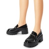 image:imageDREAM PAIRS Women Loafers Platform Chunky Heel Slip On Lug Sole Casual Dressy Office Business ShoesBlackpat