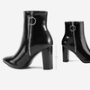 image:imageDREAM PAIRS Womens Chunky Heel Ankle Booties Pointed Toe Short BootsBlackPat