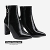 image:imageDREAM PAIRS Womens Chunky Heel Ankle Booties Pointed Toe Short BootsBlackPat