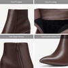 image:imageDREAM PAIRS Womens Chunky Heel Ankle Booties Pointed Toe Short BootsBrown