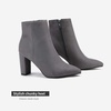 image:imageDREAM PAIRS Womens Chunky Heel Ankle Booties Pointed Toe Short BootsLightGrey