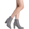 image:imageDREAM PAIRS Womens Chunky Heel Ankle Booties Pointed Toe Short BootsLightGrey