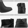 image:imageDREAM PAIRS Womens Chunky High Heel Ankle Boots Close Toe Fall Heeled Booties ShoesBlack