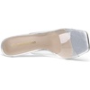 image:imageDREAM PAIRS Womens Clear Heeled Sandals Square Toe Transparent Stiletto Mules Slip on Wedding Dress ShoesSliver Clear
