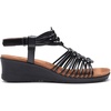image:imageDREAM PAIRS Womens Comfortable Strappy Low Heel Open Toe SlipOn Wedge Sandals Arch Support for Summer Dressy ShoesBlack