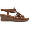 image:imageDREAM PAIRS Womens Comfortable Strappy Low Heel Open Toe SlipOn Wedge Sandals Arch Support for Summer Dressy ShoesBrown