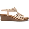 image:imageDREAM PAIRS Womens Comfortable Strappy Low Heel Open Toe SlipOn Wedge Sandals Arch Support for Summer Dressy ShoesNude