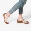 image:imageDREAM PAIRS Womens Comfortable Strappy Low Heel Open Toe SlipOn Wedge Sandals Arch Support for Summer Dressy ShoesWhite