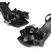 image:imageDREAM PAIRS Womens Flower Wedding Heels Cute Square Toe Slingback Low Kitten Heels Sandals with Ankle StrapBlackpu