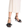 image:imageDREAM PAIRS Womens Flower Wedding Heels Cute Square Toe Slingback Low Kitten Heels Sandals with Ankle StrapBlackpu