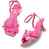 image:imageDREAM PAIRS Womens Flower Wedding Heels Cute Square Toe Slingback Low Kitten Heels Sandals with Ankle StrapHot Pinkpu