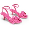 image:imageDREAM PAIRS Womens Flower Wedding Heels Cute Square Toe Slingback Low Kitten Heels Sandals with Ankle StrapHot Pinkpu