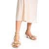 image:imageDREAM PAIRS Womens Flower Wedding Heels Cute Square Toe Slingback Low Kitten Heels Sandals with Ankle StrapNudepu