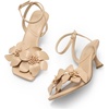 image:imageDREAM PAIRS Womens Flower Wedding Heels Cute Square Toe Slingback Low Kitten Heels Sandals with Ankle StrapNudepu