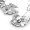 image:imageDREAM PAIRS Womens Flower Wedding Heels Cute Square Toe Slingback Low Kitten Heels Sandals with Ankle StrapSilverpu