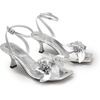 image:imageDREAM PAIRS Womens Flower Wedding Heels Cute Square Toe Slingback Low Kitten Heels Sandals with Ankle StrapSilverpu