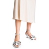 image:imageDREAM PAIRS Womens Flower Wedding Heels Cute Square Toe Slingback Low Kitten Heels Sandals with Ankle StrapSilverpu