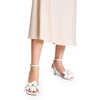 image:imageDREAM PAIRS Womens Flower Wedding Heels Cute Square Toe Slingback Low Kitten Heels Sandals with Ankle StrapWhitepu
