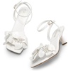 image:imageDREAM PAIRS Womens Flower Wedding Heels Cute Square Toe Slingback Low Kitten Heels Sandals with Ankle StrapWhitepu