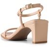 image:imageDREAM PAIRS Womens Heels Open Toe Ankle Strap Square Cute Wedding Party Sandal Comfort Dress Shoes HeraNude