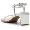 image:imageDREAM PAIRS Womens Heels Open Toe Ankle Strap Square Cute Wedding Party Sandal Comfort Dress Shoes HeraSilver