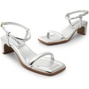image:imageDREAM PAIRS Womens Heels Open Toe Ankle Strap Square Cute Wedding Party Sandal Comfort Dress Shoes HeraSilver