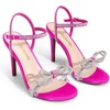 image:imageDREAM PAIRS Womens Heels Round Toe Rhinestone Double Bowknots Sparkly Stilettos Heeled Sandals Shoes for Party EveningHot Pinksatin