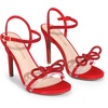 image:imageDREAM PAIRS Womens Heels Round Toe Rhinestone Double Bowknots Sparkly Stilettos Heeled Sandals Shoes for Party EveningRedsatin
