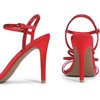 image:imageDREAM PAIRS Womens Heels Round Toe Rhinestone Double Bowknots Sparkly Stilettos Heeled Sandals Shoes for Party EveningRedsatin