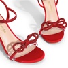 image:imageDREAM PAIRS Womens Heels Round Toe Rhinestone Double Bowknots Sparkly Stilettos Heeled Sandals Shoes for Party EveningRedsatin