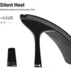 image:imageDREAM PAIRS Womens High Heels Mules Pointed Peep Toe Kitten Sandals Comfortable Slip On Dressy Shoes for Wedding Daily Work Travel SummerBlackpat