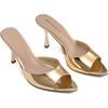 image:imageDREAM PAIRS Womens High Heels Mules Pointed Peep Toe Kitten Sandals Comfortable Slip On Dressy Shoes for Wedding Daily Work Travel SummerGold