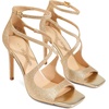 image:imageDREAM PAIRS Womens High Heels Sexy Cross Square Open Toe Strappy Dressy Sexy Stylish Stilettos Heels SandalsGoldglitter