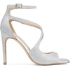 image:imageDREAM PAIRS Womens High Heels Sexy Cross Square Open Toe Strappy Dressy Sexy Stylish Stilettos Heels SandalsSilverglitter