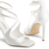 image:imageDREAM PAIRS Womens High Heels Sexy Cross Square Open Toe Strappy Dressy Sexy Stylish Stilettos Heels SandalsWhitesatin