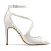 image:imageDREAM PAIRS Womens High Heels Sexy Cross Square Open Toe Strappy Dressy Sexy Stylish Stilettos Heels SandalsWhitesatin