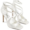 image:imageDREAM PAIRS Womens High Heels Sexy Cross Square Open Toe Strappy Dressy Sexy Stylish Stilettos Heels SandalsWhitesatin