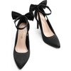 image:imageDREAM PAIRS Womens High Heels Stiletto Strappy Pointed Toe Bow Dress Shoes Sexy Party Wedding PumpsBlacksatin