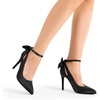 image:imageDREAM PAIRS Womens High Heels Stiletto Strappy Pointed Toe Bow Dress Shoes Sexy Party Wedding PumpsBlacksatin