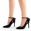 image:imageDREAM PAIRS Womens High Heels Stiletto Strappy Pointed Toe Bow Dress Shoes Sexy Party Wedding PumpsBlacksuede
