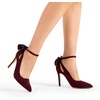 image:imageDREAM PAIRS Womens High Heels Stiletto Strappy Pointed Toe Bow Dress Shoes Sexy Party Wedding PumpsBurgundy Suede