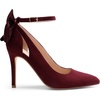 image:imageDREAM PAIRS Womens High Heels Stiletto Strappy Pointed Toe Bow Dress Shoes Sexy Party Wedding PumpsBurgundy Suede
