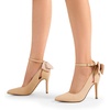 image:imageDREAM PAIRS Womens High Heels Stiletto Strappy Pointed Toe Bow Dress Shoes Sexy Party Wedding PumpsNudenubuck