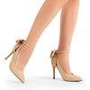 image:imageDREAM PAIRS Womens High Heels Stiletto Strappy Pointed Toe Bow Dress Shoes Sexy Party Wedding PumpsNudenubuck