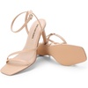 image:imageDREAM PAIRS Womens High Stilettos Heels Open Toe Square Sandals Ankle Strap Pumps Sexy Comfort Strappy Dress Shoes Party Wedding Heeled SandalsNude