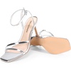 image:imageDREAM PAIRS Womens High Stilettos Heels Open Toe Square Sandals Ankle Strap Pumps Sexy Comfort Strappy Dress Shoes Party Wedding Heeled SandalsSilver